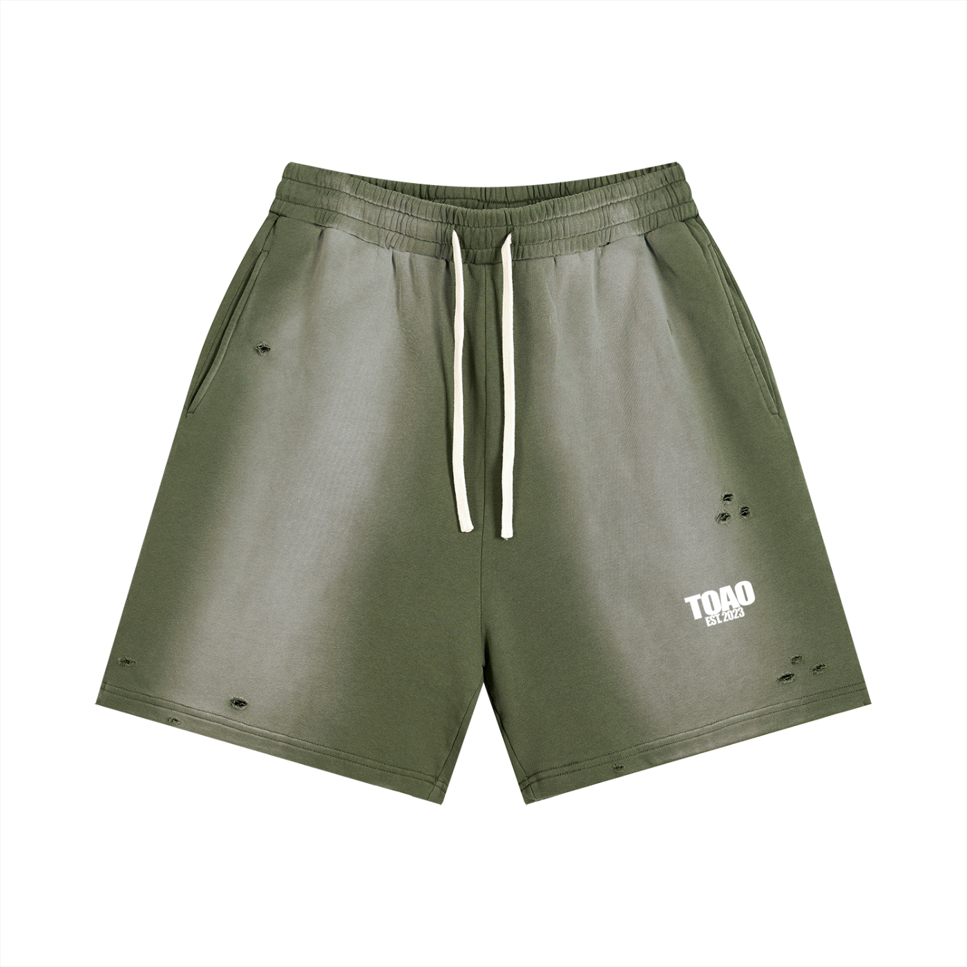 TOAO Sun Fade Distressed Shorts