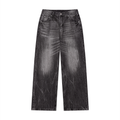 Black Vintage Washed Wide Leg Jeans