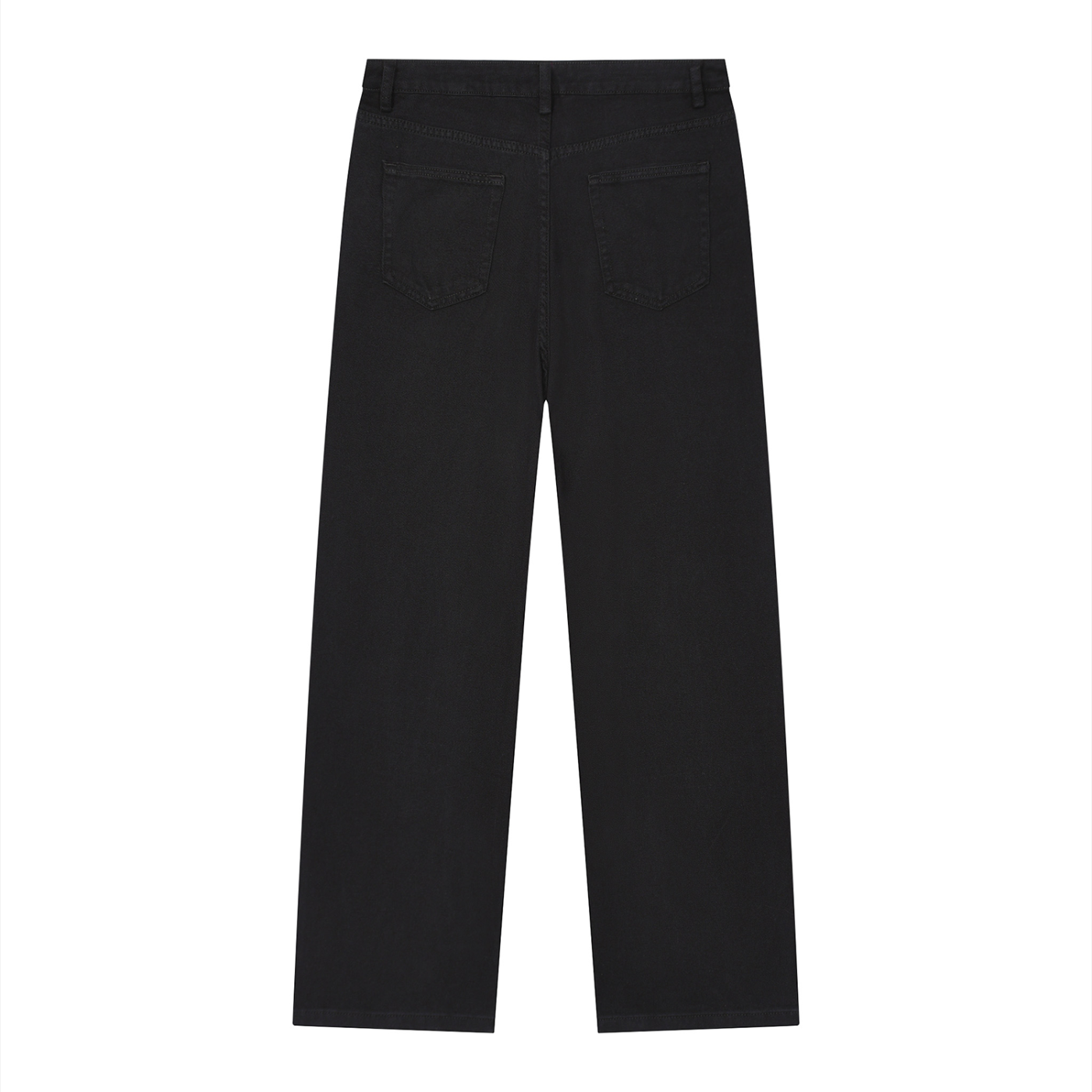 Black Vintage Wash Straight Leg Jeans