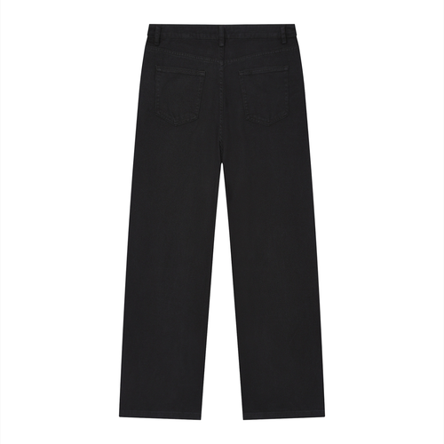 Black Vintage Wash Straight Leg Jeans