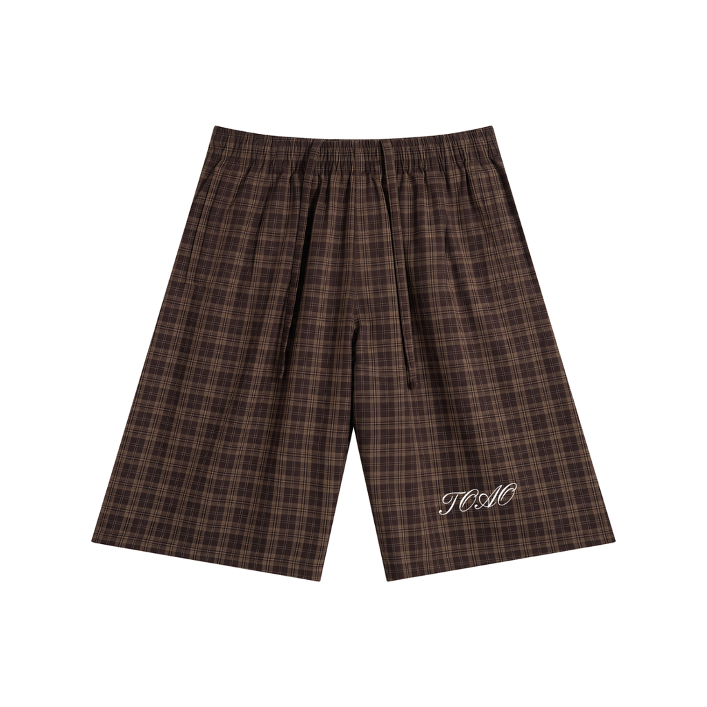TOAO Plaid Wide Leg Shorts