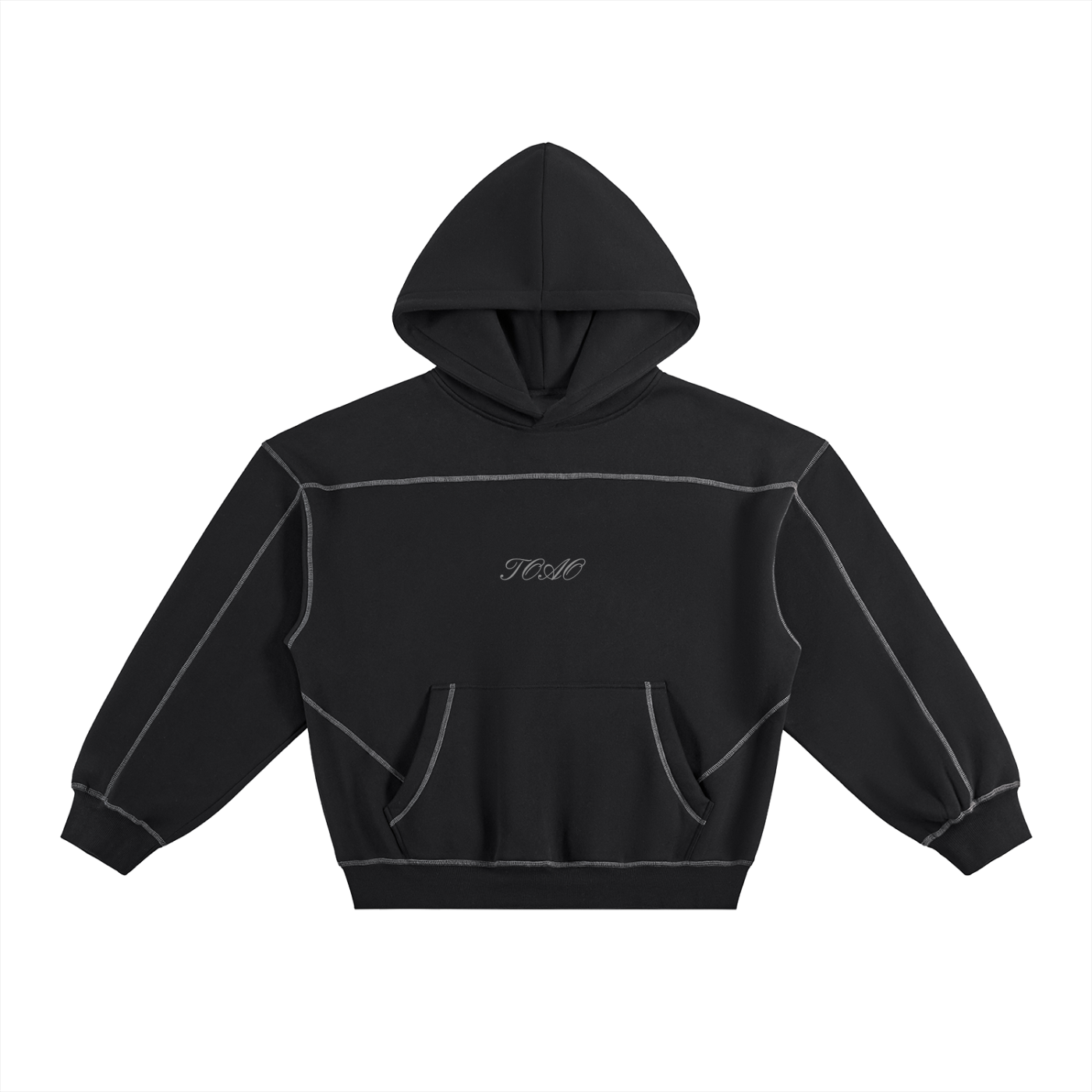 TOAO Contrast-Stitched Boxy Hoodie