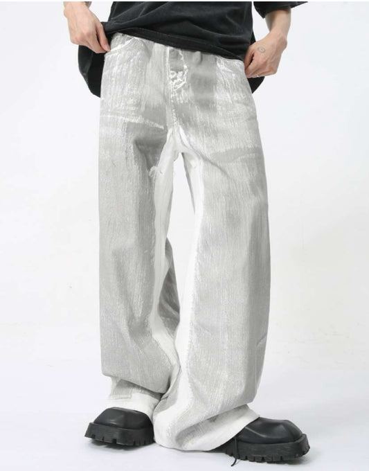 Loose Silver Gradient Jeans