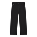 Black Vintage Wash Straight Leg Jeans