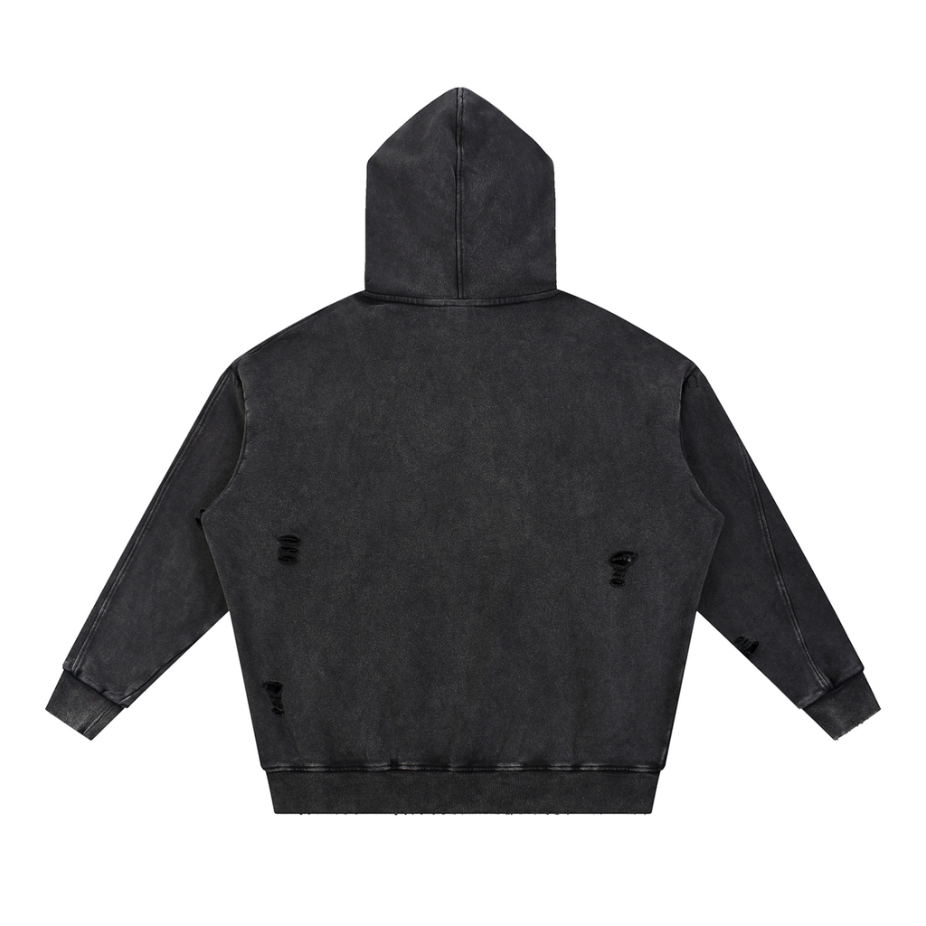TOAO Distressed Panel Pocket Hoodie