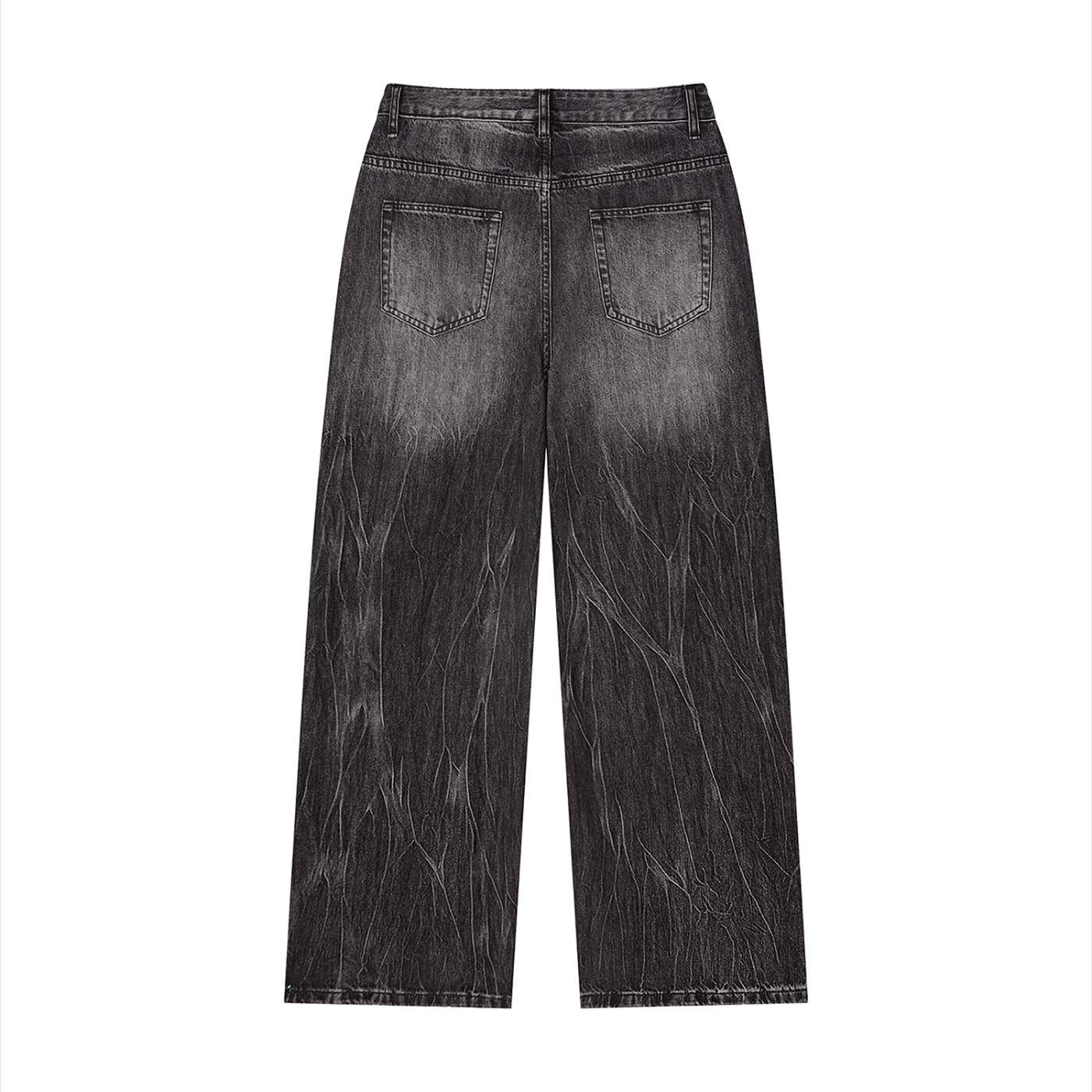 Black Vintage Washed Wide Leg Jeans