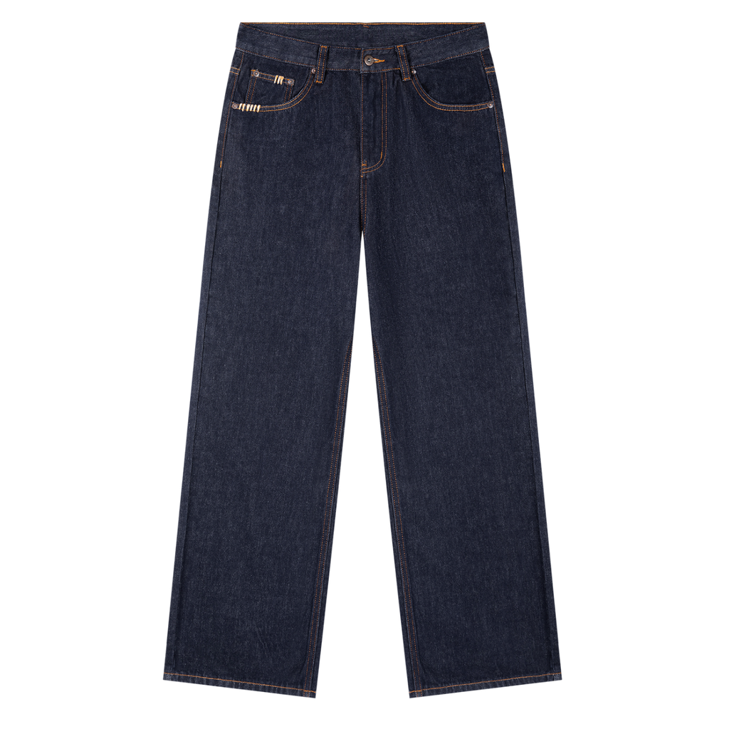 Dark Heavyweight Straight Leg Denim Jeans