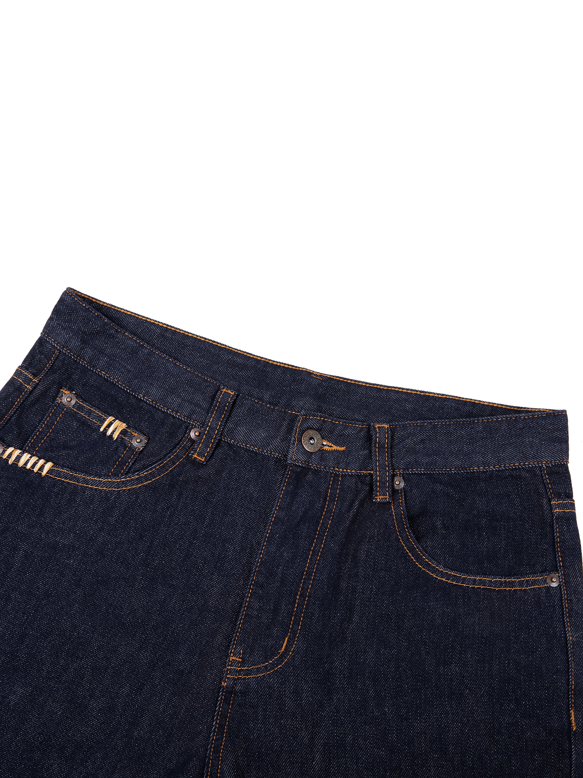 Dark Heavyweight Straight Leg Denim Jeans