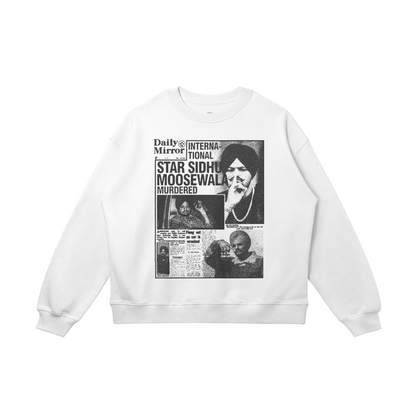 Sidhu Moosewala Newspaper Graphic Crewneck