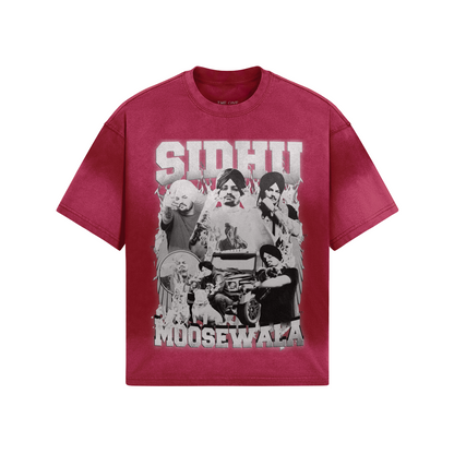 Sidhu Moosewala BW Boxy Graphics Tee