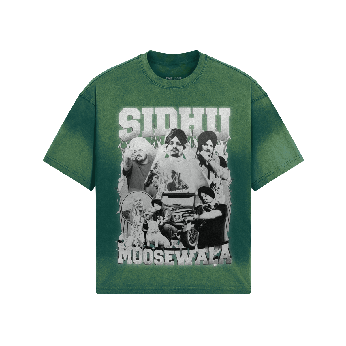 Sidhu Moosewala BW Boxy Graphics Tee