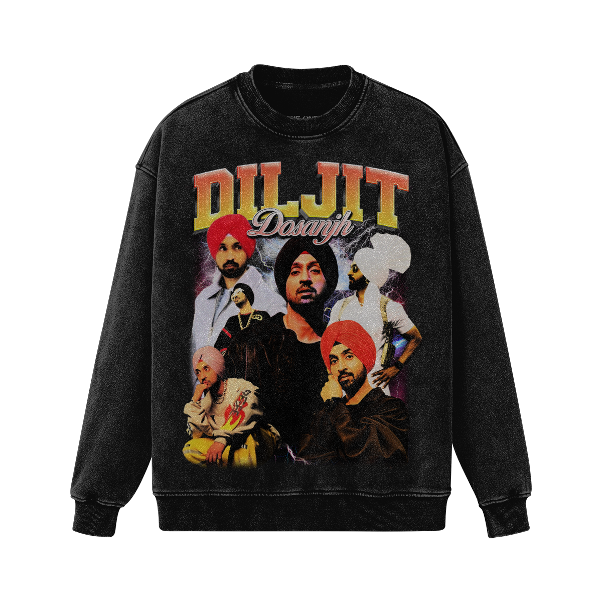 Diljit Oversized Acid Washed Crewneck