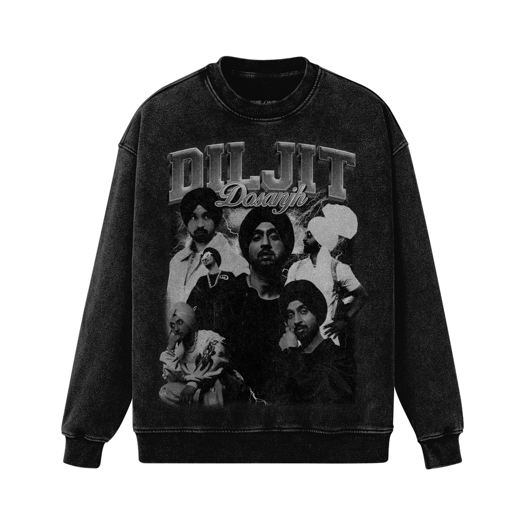 Diljit BW Oversized Acid Washed Crewneck