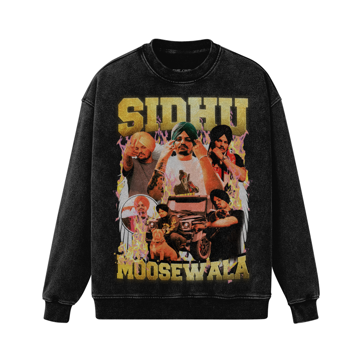 Sidhu Moosewala Oversized Acid Washed Crewneck