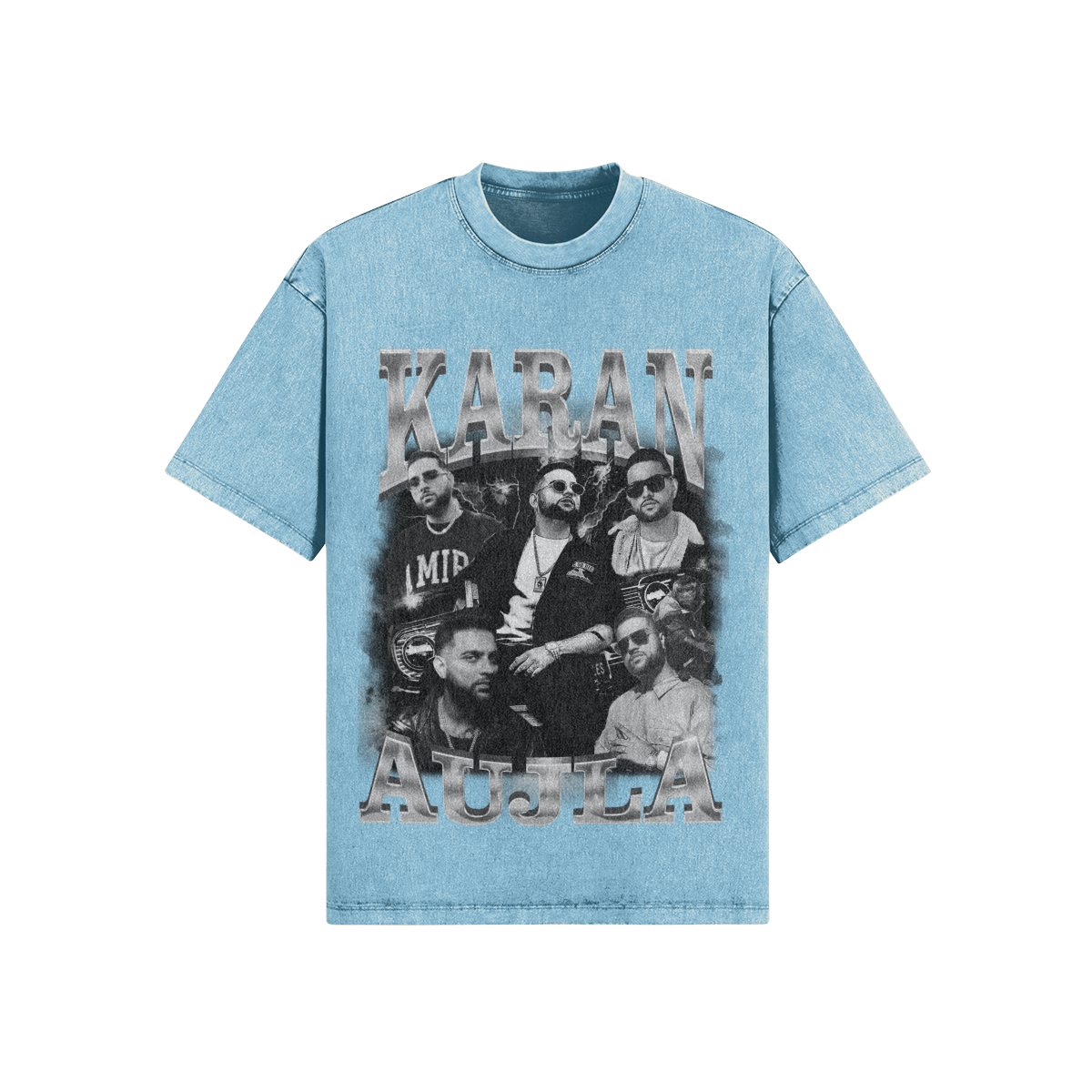 Karan Auja BW Oversized Acid Washed Graphics Tee