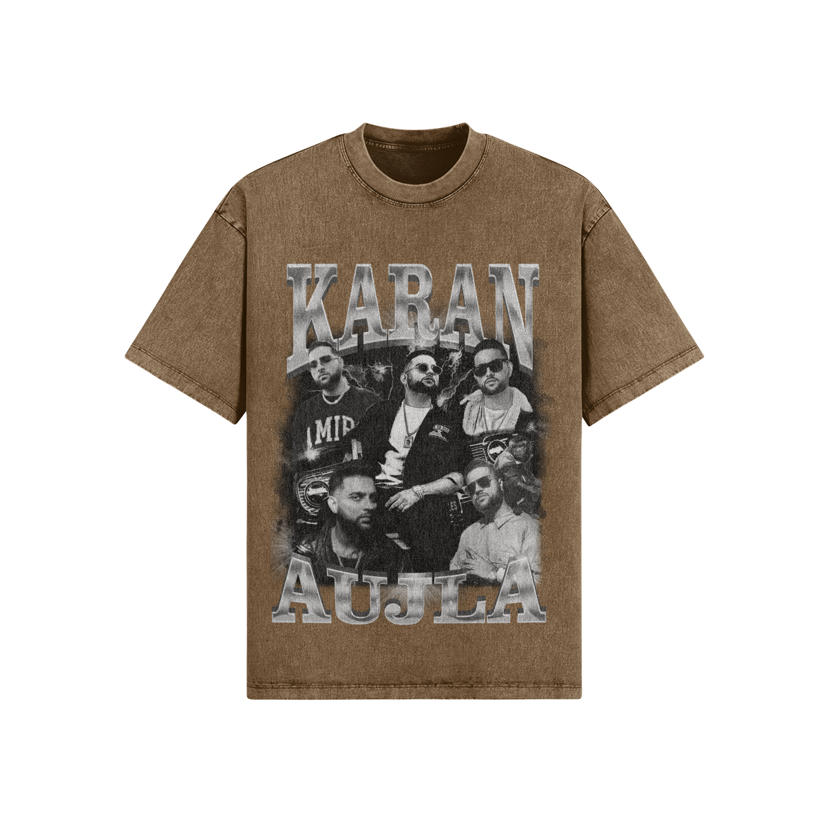 Karan Auja BW Oversized Acid Washed Graphics Tee