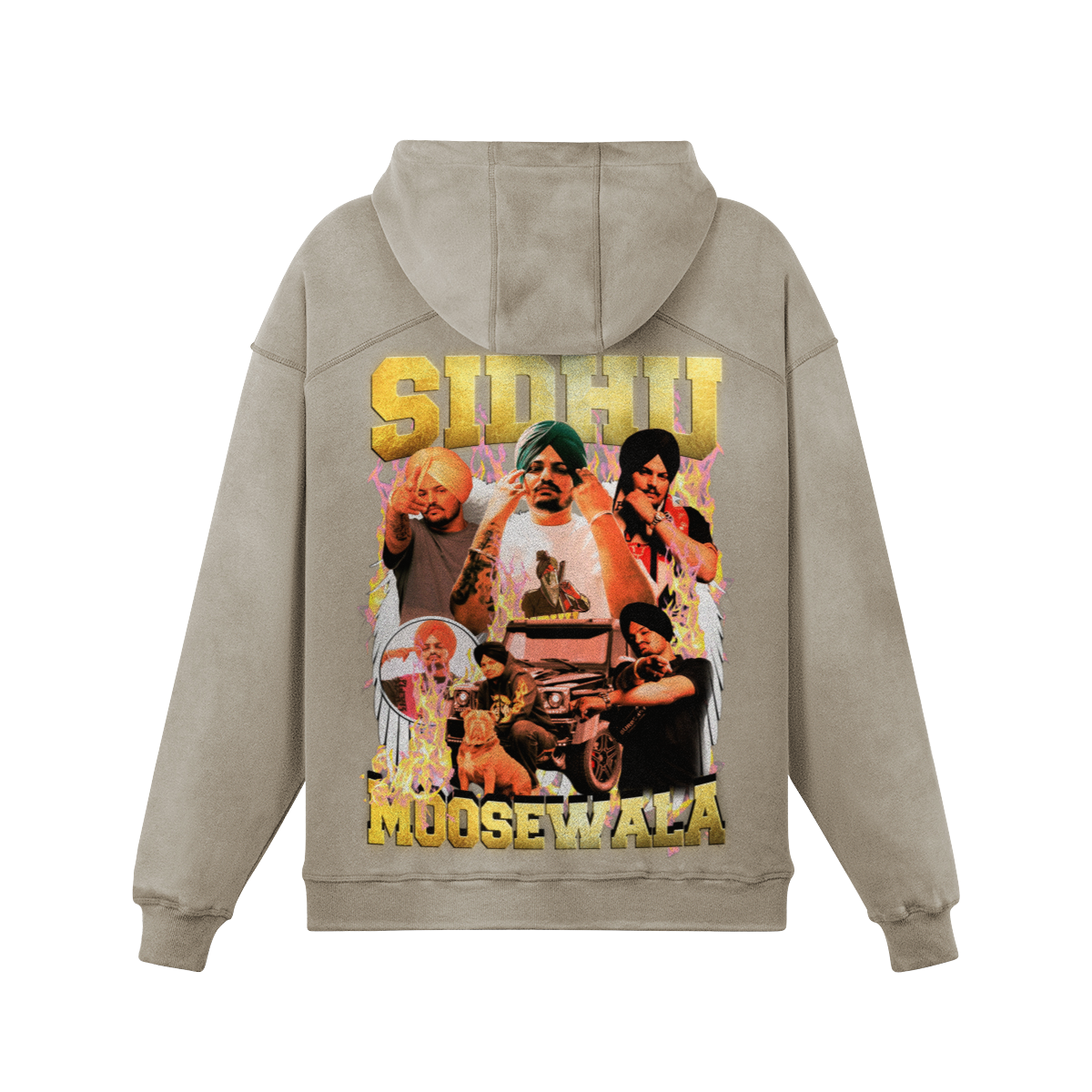 Sidhu Moosewala Oversized Washed Hoodie