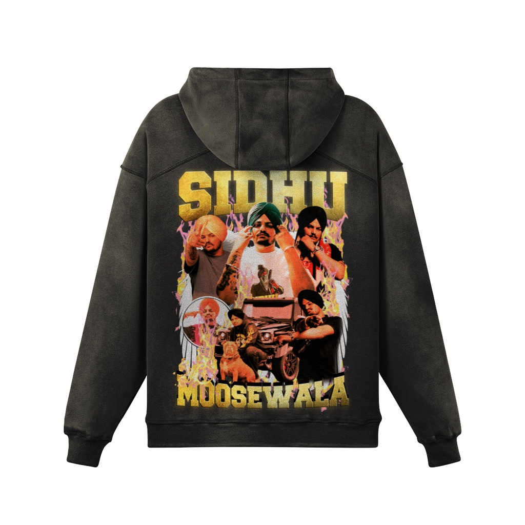 Sidhu Moosewala Oversized Washed Hoodie