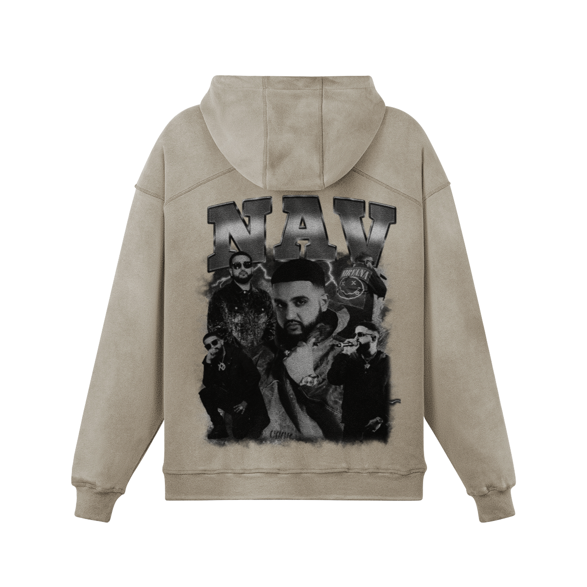 Nav BW Oversized Washed Hoodie