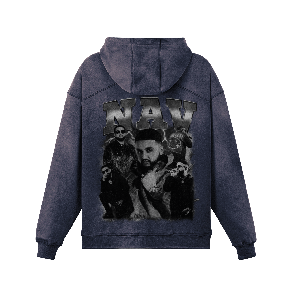 Nav BW Oversized Washed Hoodie
