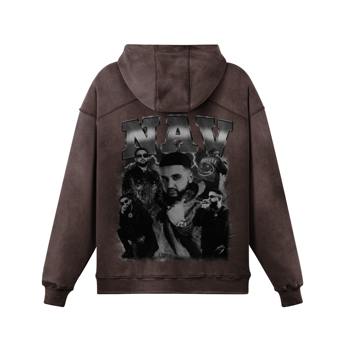 Nav BW Oversized Washed Hoodie
