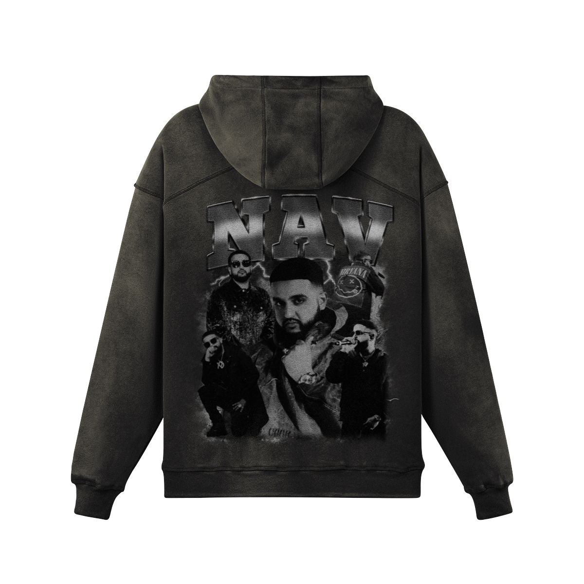 Nav BW Oversized Washed Hoodie