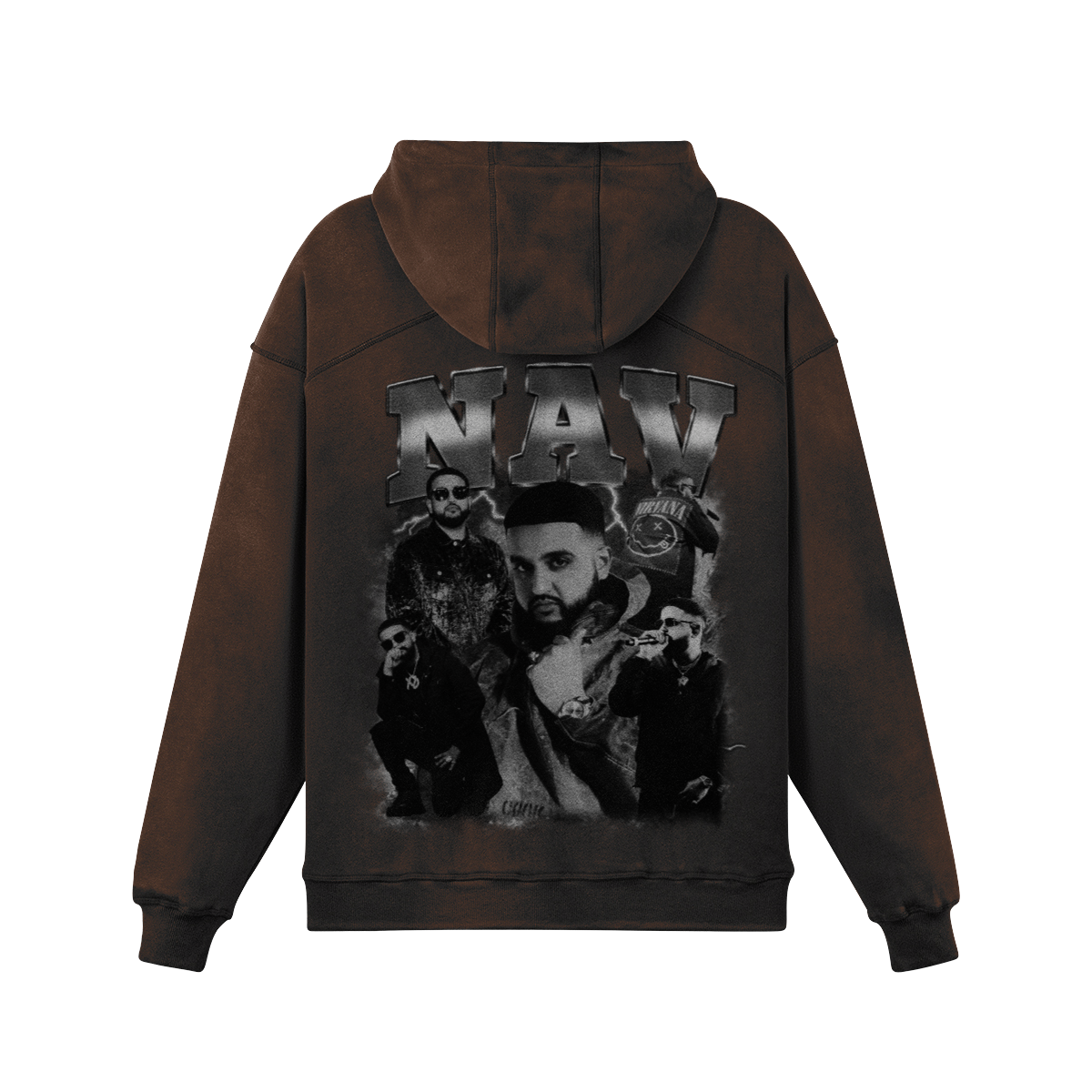 Nav BW Oversized Washed Hoodie