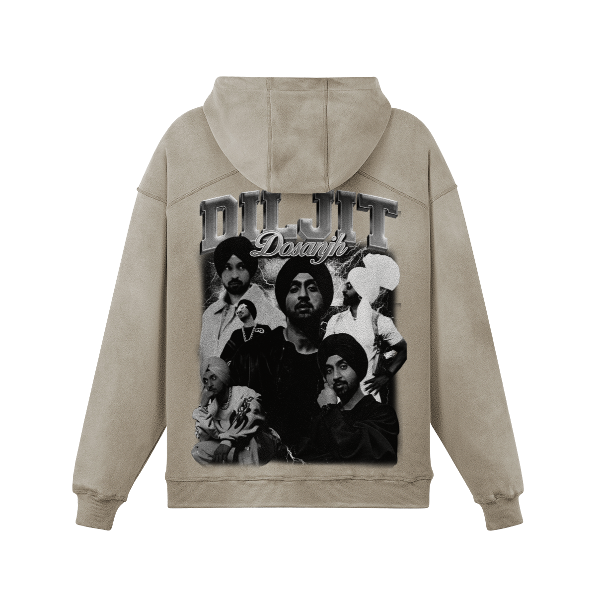 Diljit BW Oversized Washed Hoodie