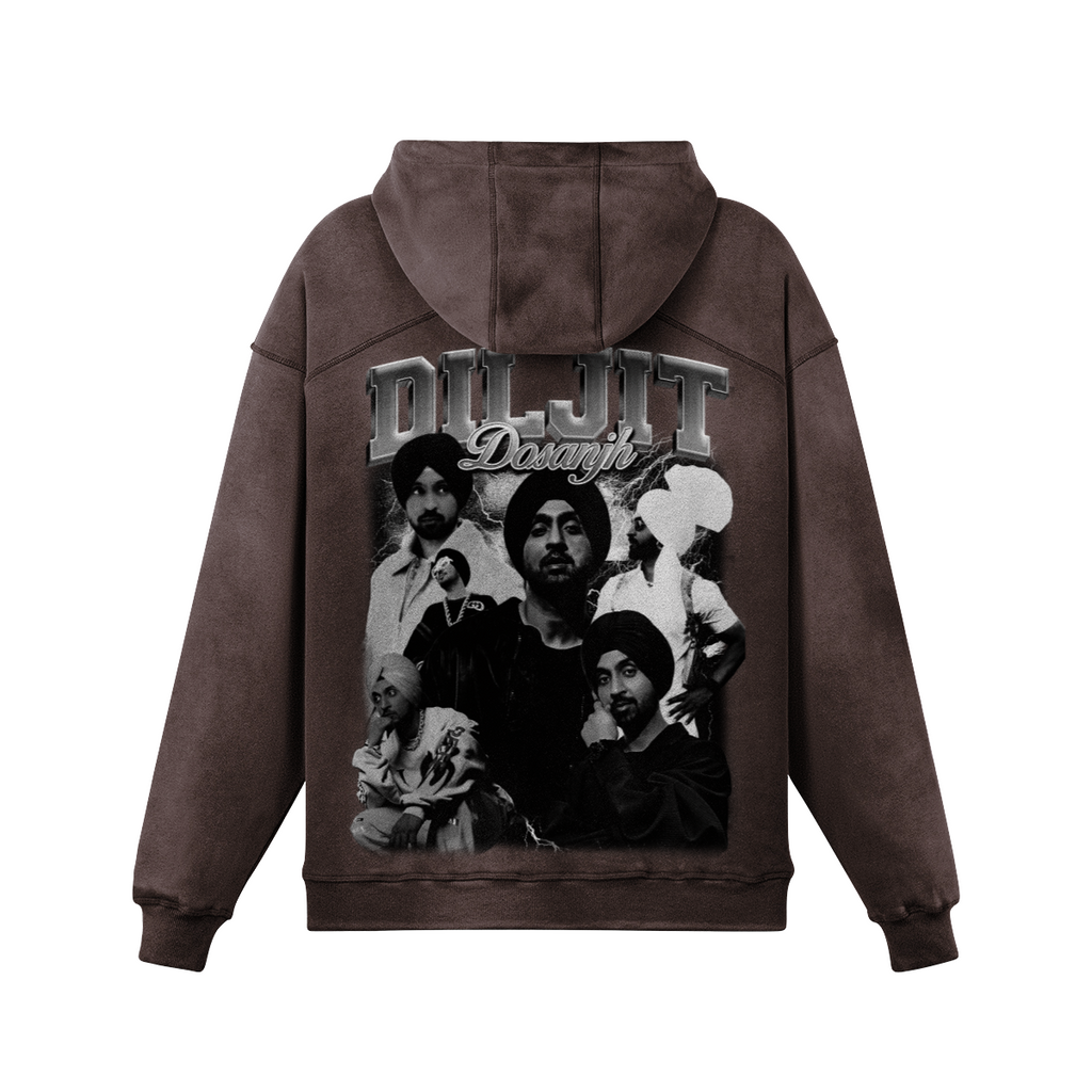 Diljit BW Oversized Washed Hoodie