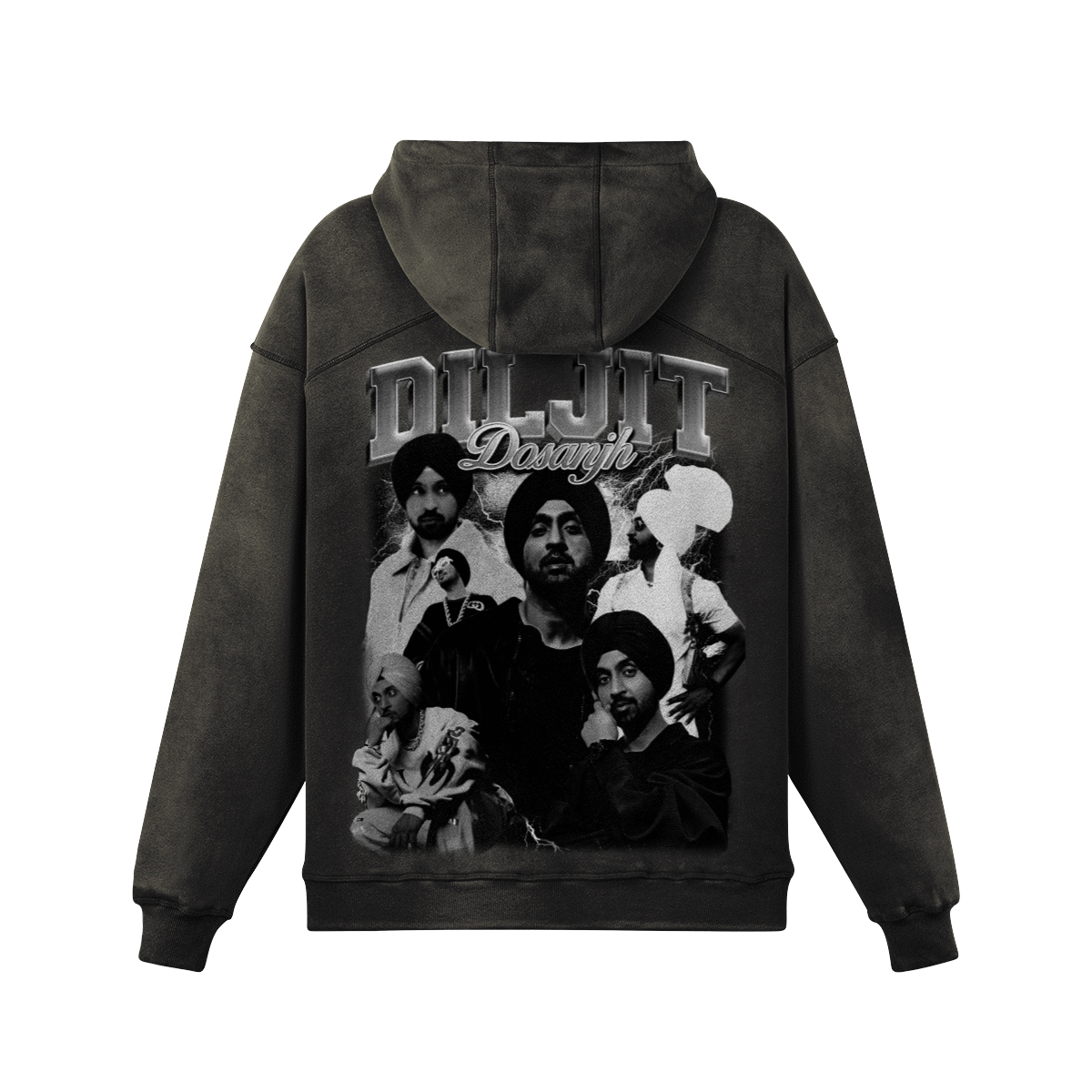 Diljit BW Oversized Washed Hoodie