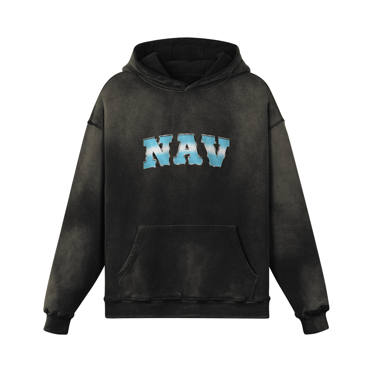 Nav Oversized Washed Hoodie