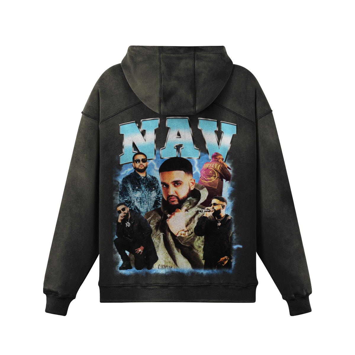 Nav Oversized Washed Hoodie
