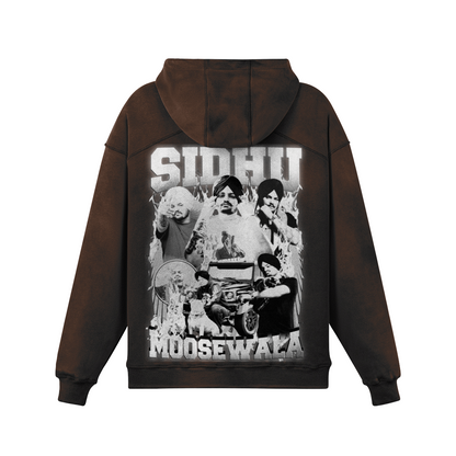 Sidhu Moosewala BW Oversized Washed Hoodie