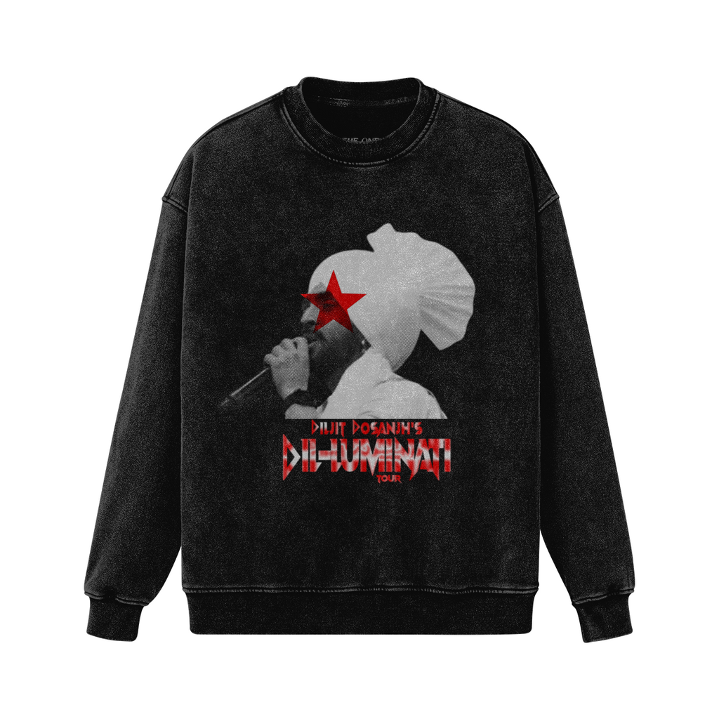 Dil-Luminati Tour Oversized Acid Washed Crewneck