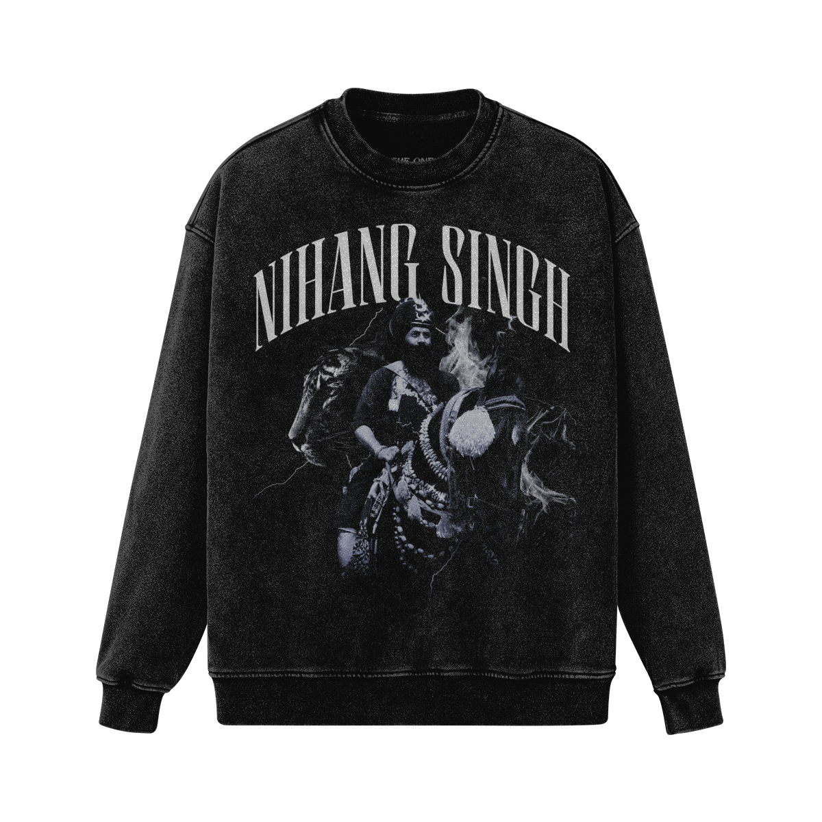 Nihang Singh Oversized Acid Washed Crewneck