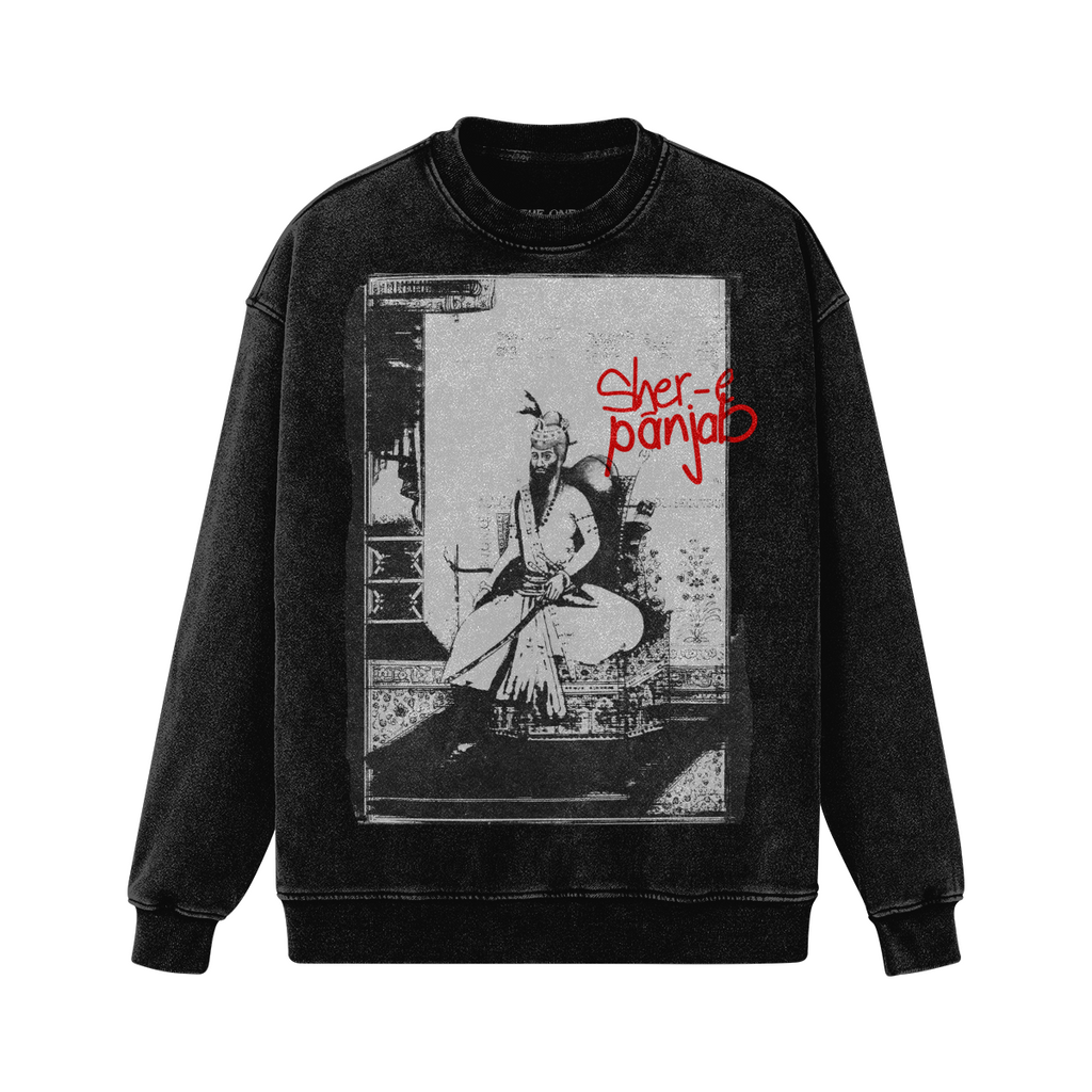 Ranjit Singh Oversized Acid Washed Crewneck