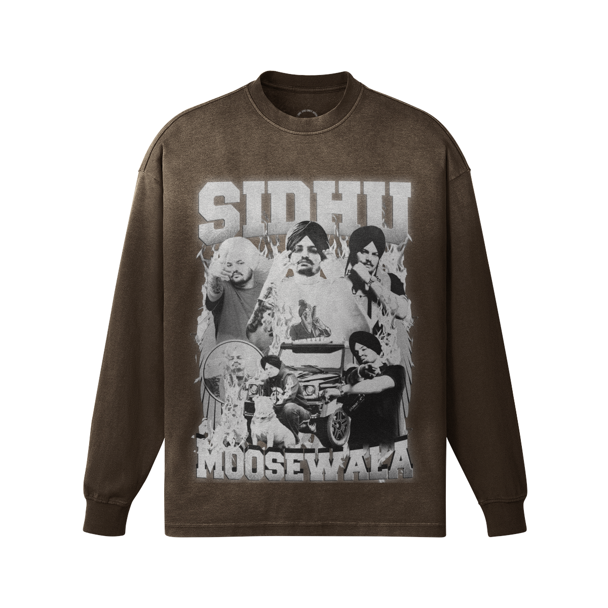 Sidhu Moosewala Oversized Faded Long Sleeve