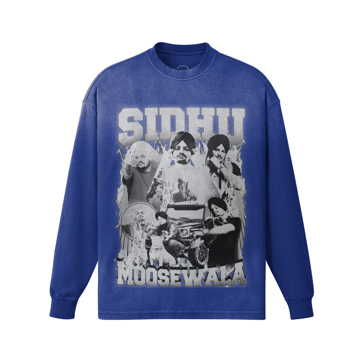 Sidhu Moosewala Oversized Faded Long Sleeve