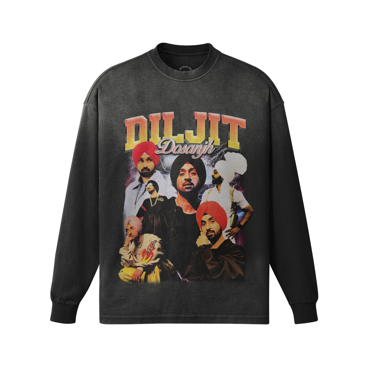 Diljit Oversized Faded Long Sleeve